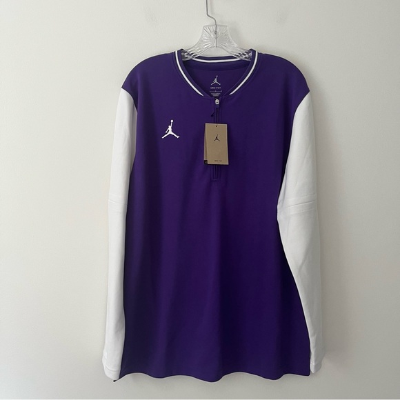 NEW Nike Air Jordan Dri Fit Half Zip Top Varsity Long Sleeve Purple Large - Picture 1 of 7